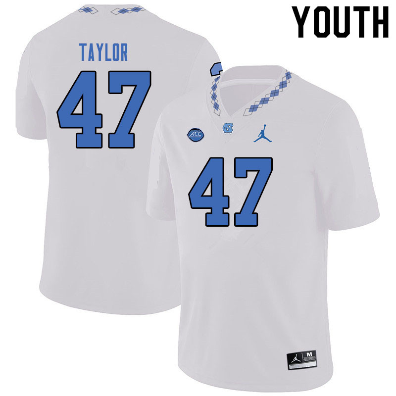 Jordan Brand Youth #47 Noah Taylor North Carolina Tar Heels College Football Jerseys Sale-White